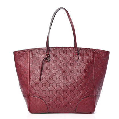 Gucci Guccissima Medium Bree Zippered Tote Classic Ruby 1 of 10