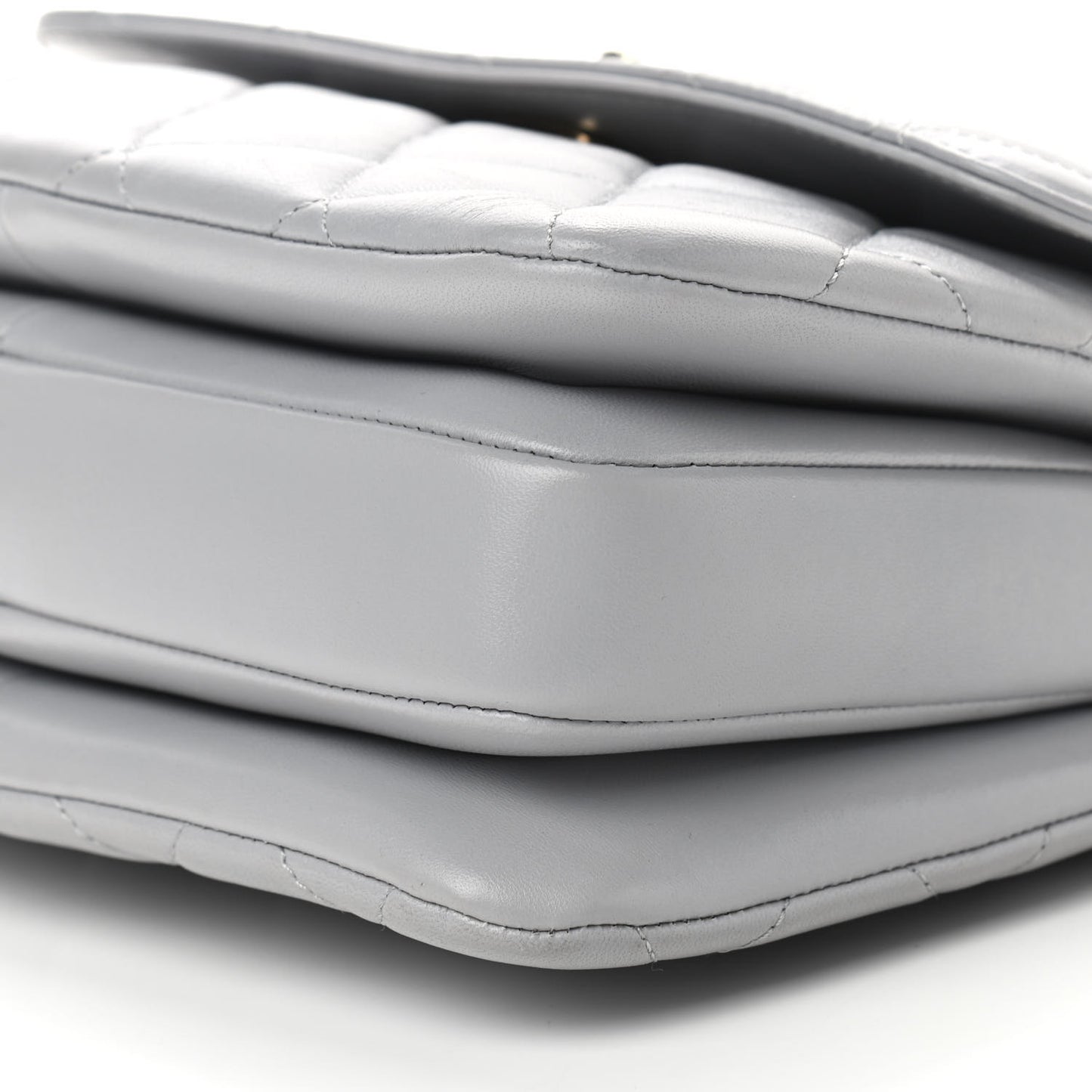 Lambskin Quilted Small Trendy CC Flap Dual Handle Bag Grey