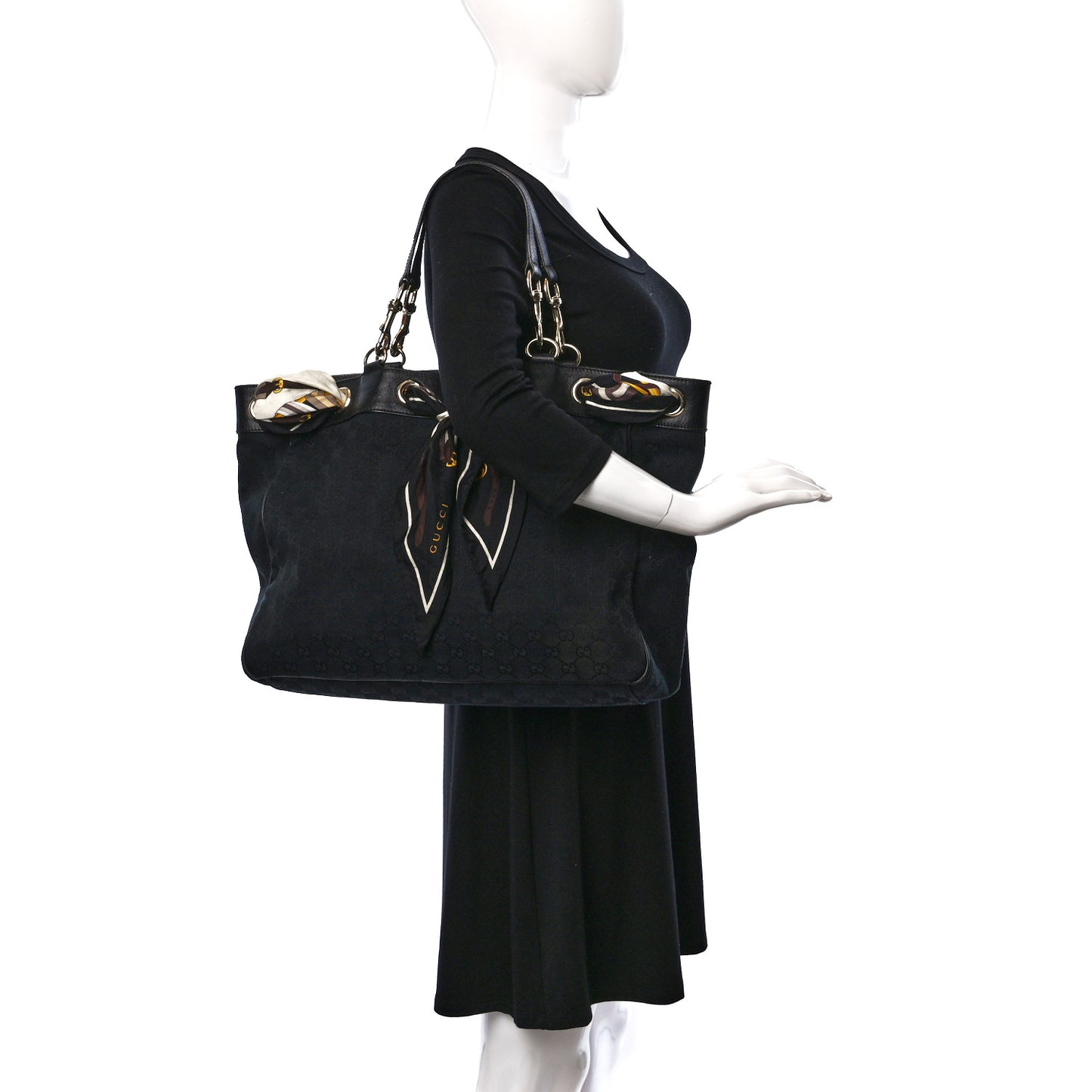 Monogram Large Positano Tote Black