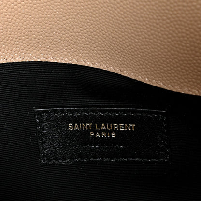 Saint Laurent Grain De Poudre Uptown Pouch Dark Latte 6 of 9