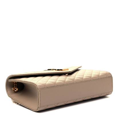 Saint Laurent Grain De Poudre Textured Mixed Matelasse Medium Triquilt Monogram Satchel Dark Beige 4 of 9