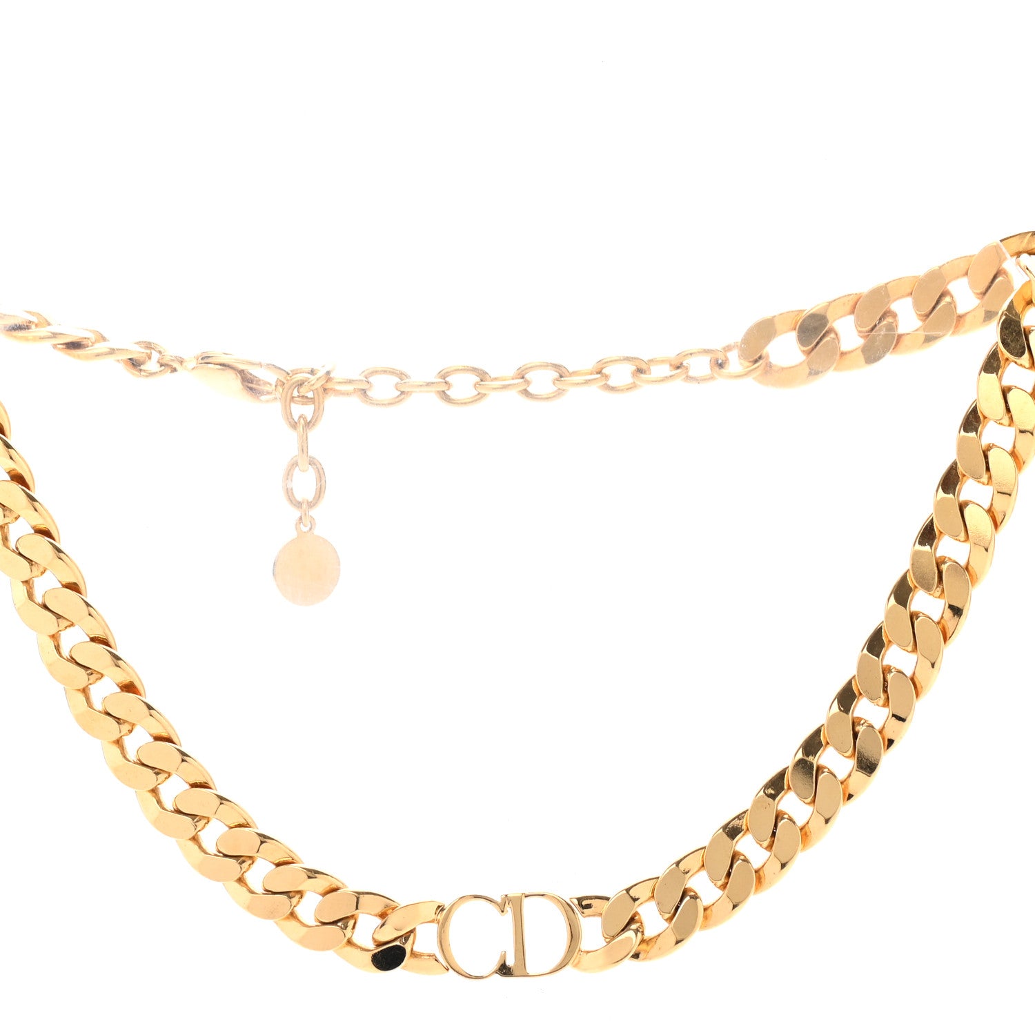 Christian Dior Metal CD Choker Necklace Gold 1 of 5