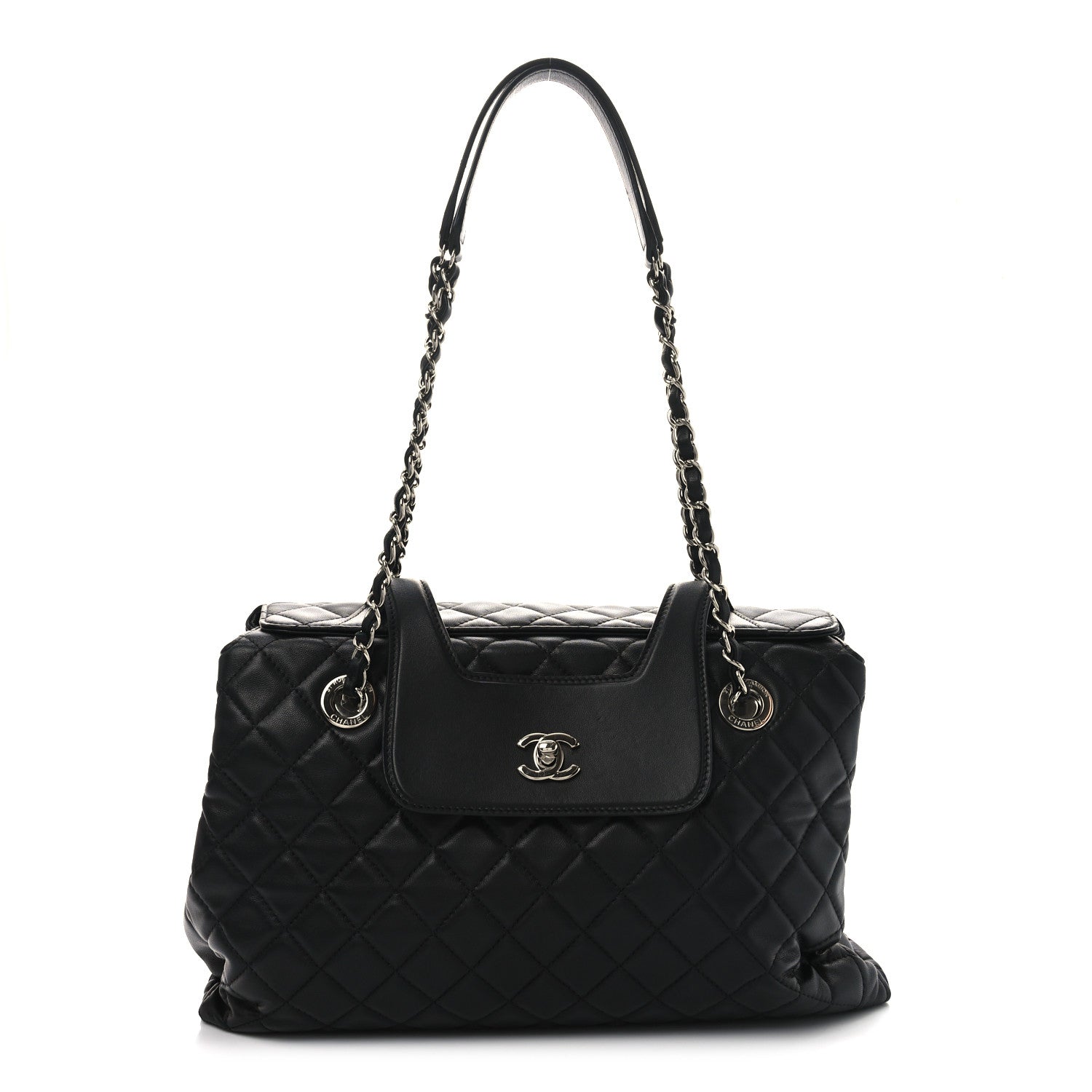 Chanel Lambskin Quilted By 3 Shopping Tote Black 1 of 10