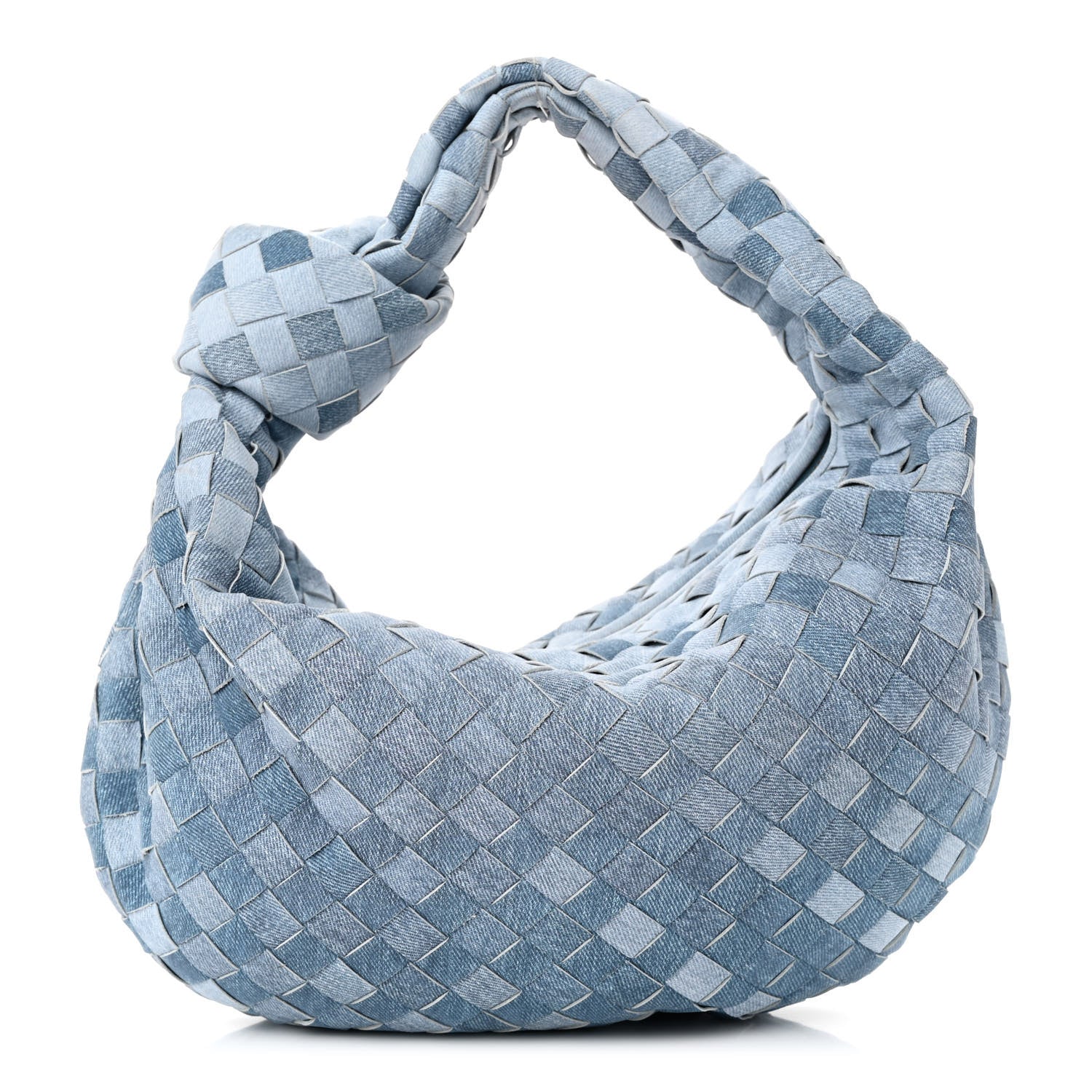 Bottega Veneta Nappa Denim Effect Intrecciato Teen Jodie Hobo Denim 1 of 11