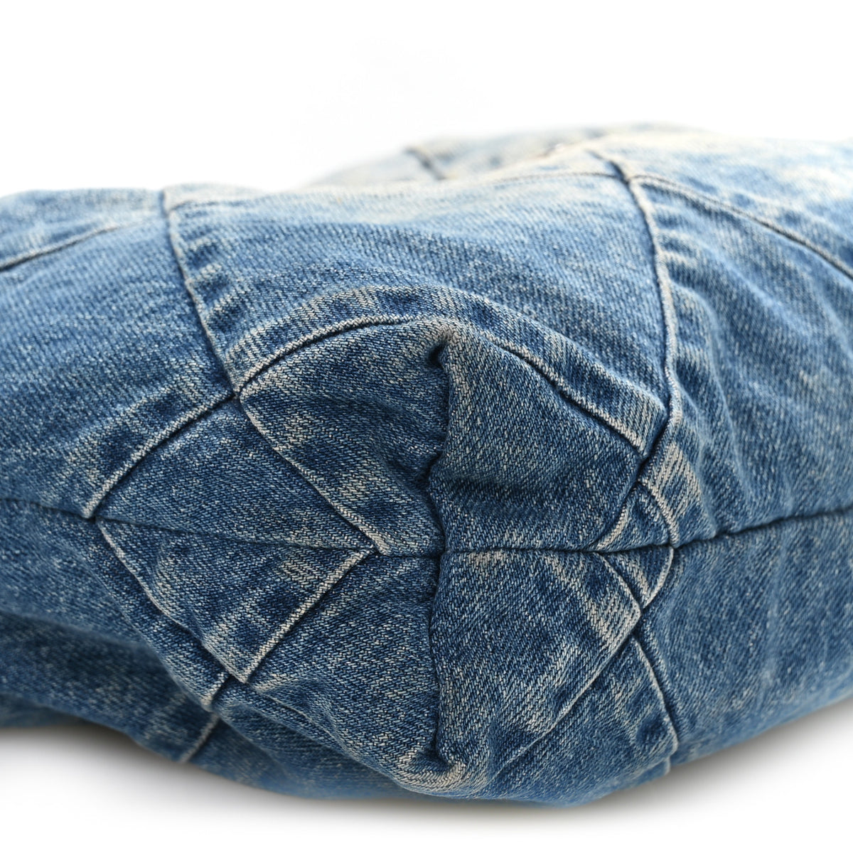 Denim Quilted Small Chanel 22 Blue