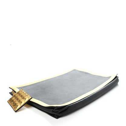 Bottega Veneta Gilded Waxed Leather Large Pouch Gold Black 4 of 7