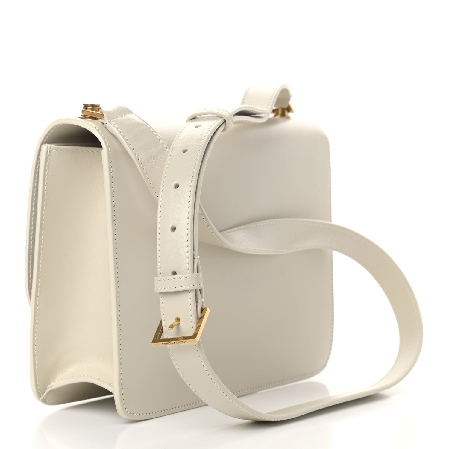 Saint Laurent Smooth Calfskin Carre Satchel Blanc Vintage 2 of 10