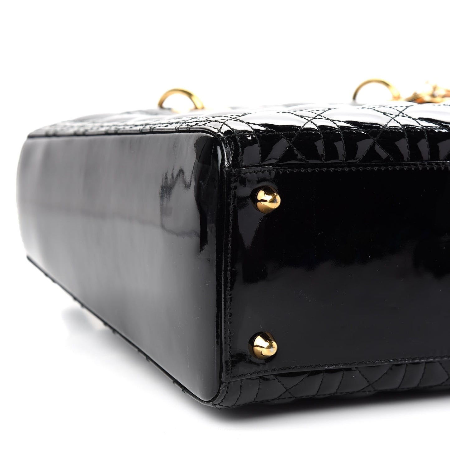 Patent Cannage Large Lady Dior Black