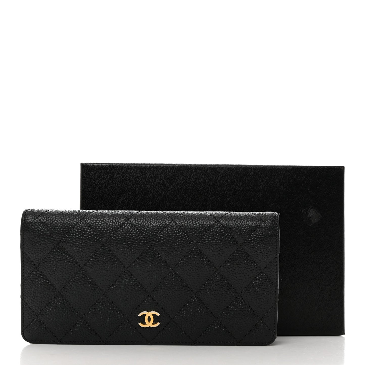 Caviar Quilted Yen Wallet Black
