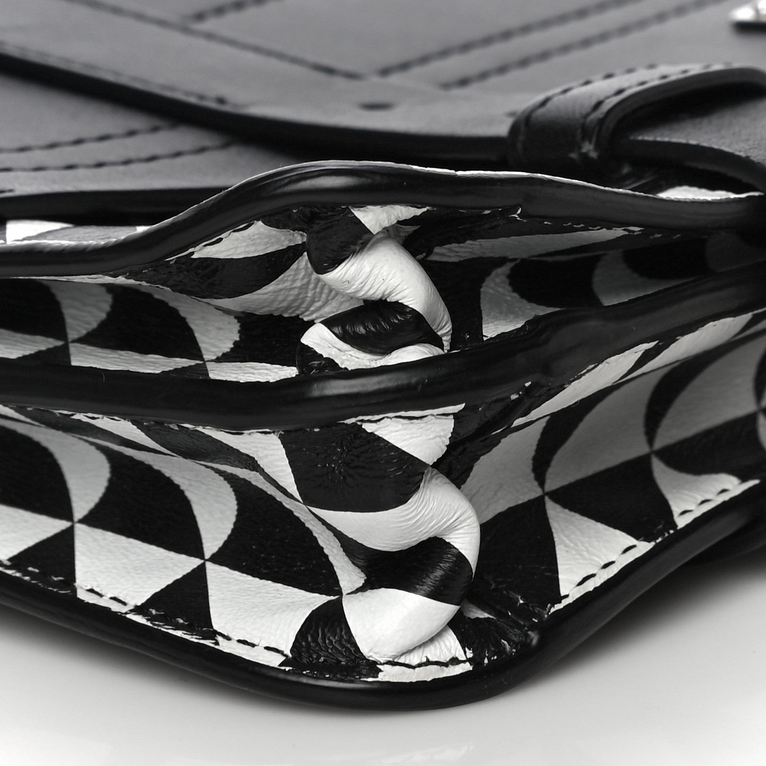 Proenza Schouler Triangle Print Calfskin PS1 Pochette Clutch Black White 9 of 11