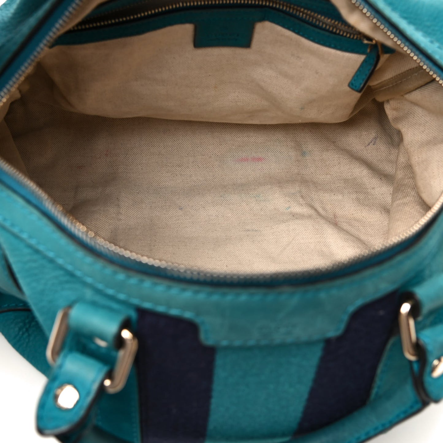 Calfskin Vintage Web Medium Boston Teal