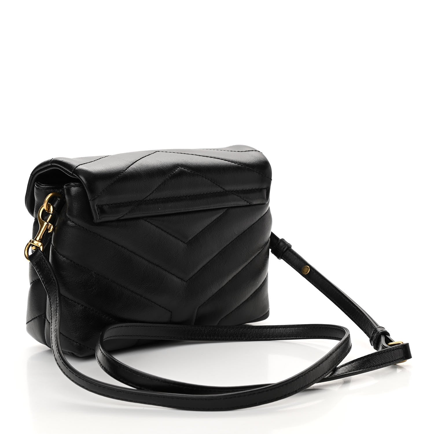 Saint Laurent Calfskin Y Quilted Monogram Toy Loulou Crossbody Bag Black 3 of 9