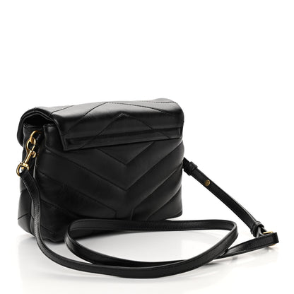Saint Laurent Calfskin Y Quilted Monogram Toy Loulou Crossbody Bag Black 3 of 9