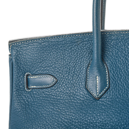 Hermes Taurillon Clemence Birkin 35 Bleu Thalassa 41 of 56