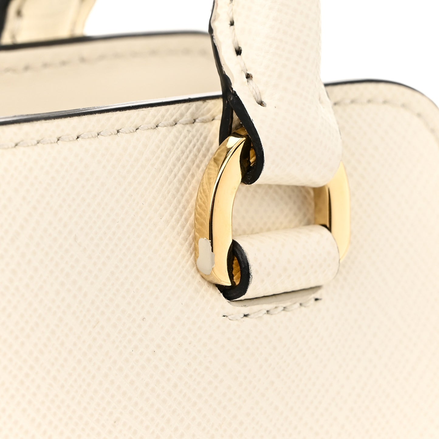 Saffiano Soft Calfskin Mini Zippered Tote Bianco