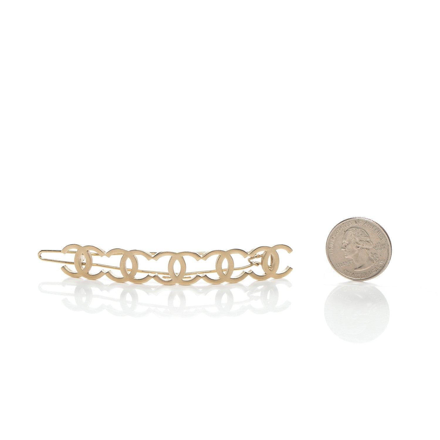 Chanel Metal CC Hair Clip Barrette Gold 2 of 4
