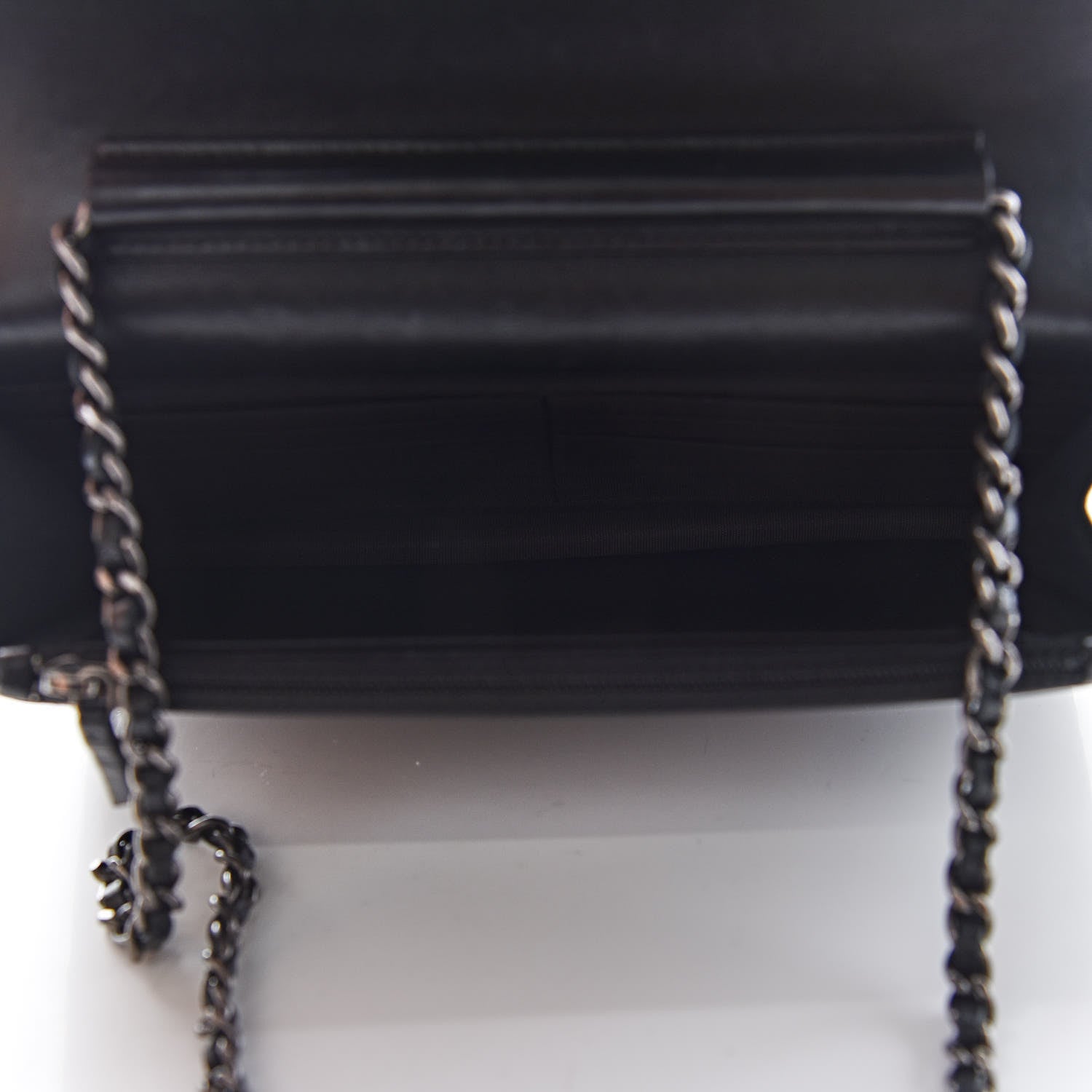 Chanel Lambskin Quilted Boy Wallet On Chain WOC Black 5 of 13