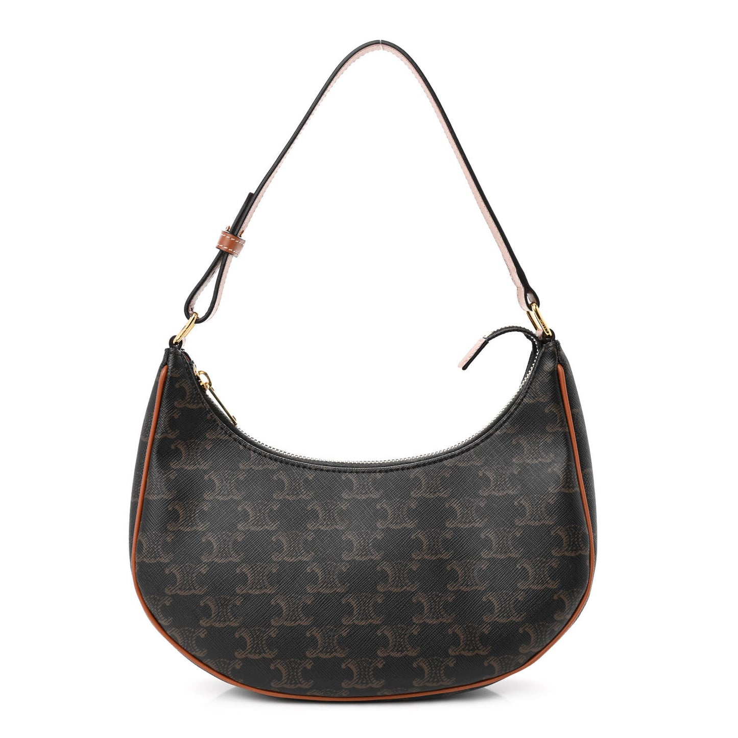 Triomphe Canvas Calfskin Ava Shoulder Bag Tan