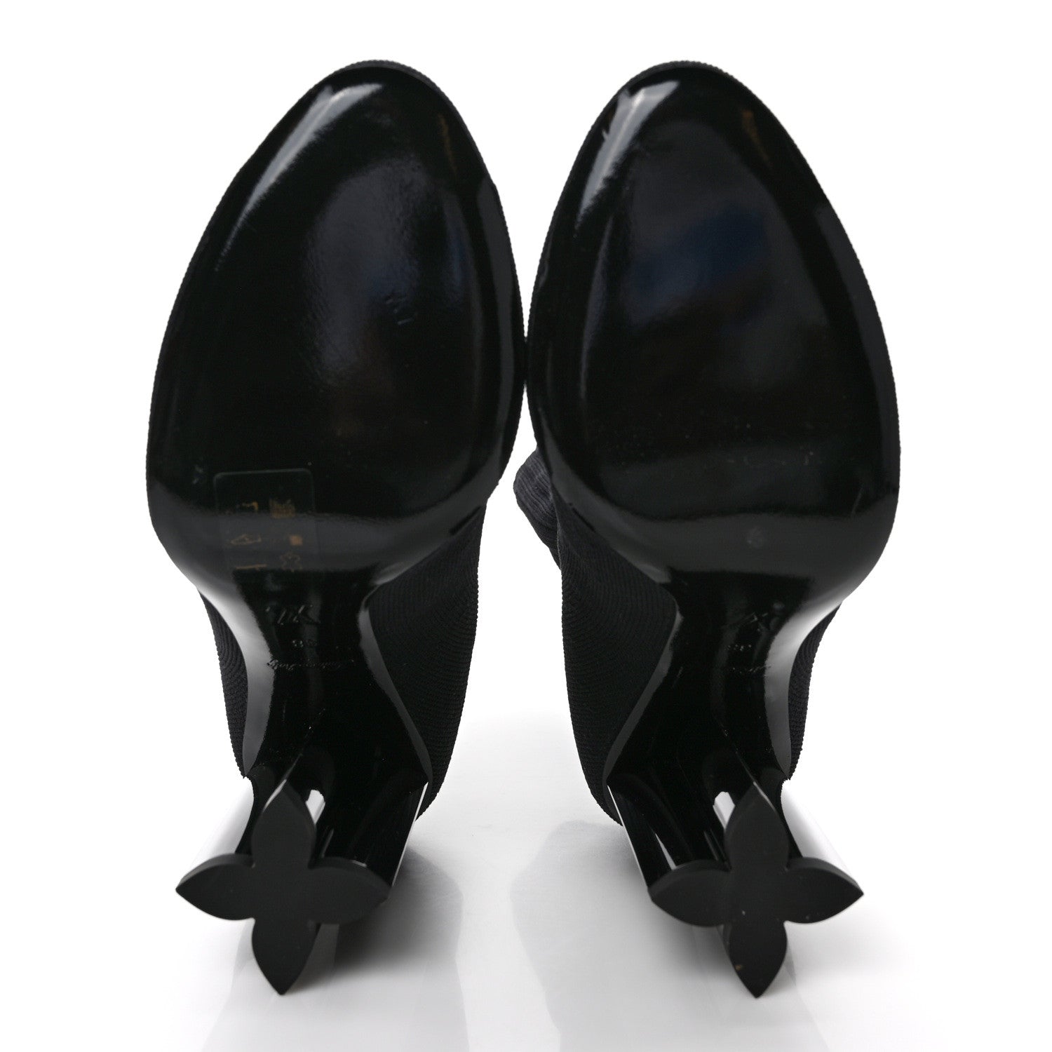 Louis Vuitton Stretch Fabric LV Black Heart Sock Ankle Boots 38 Black 5 of 6