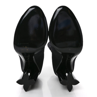 Louis Vuitton Stretch Fabric LV Black Heart Sock Ankle Boots 38 Black 5 of 6