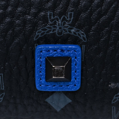 MCM Metallic Visetos Medium Kira Shopper Tote Black Blue 12 of 14
