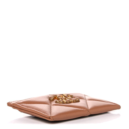 Chanel Lambskin Quilted Chanel 19 Card Holder Brown 4 of 9