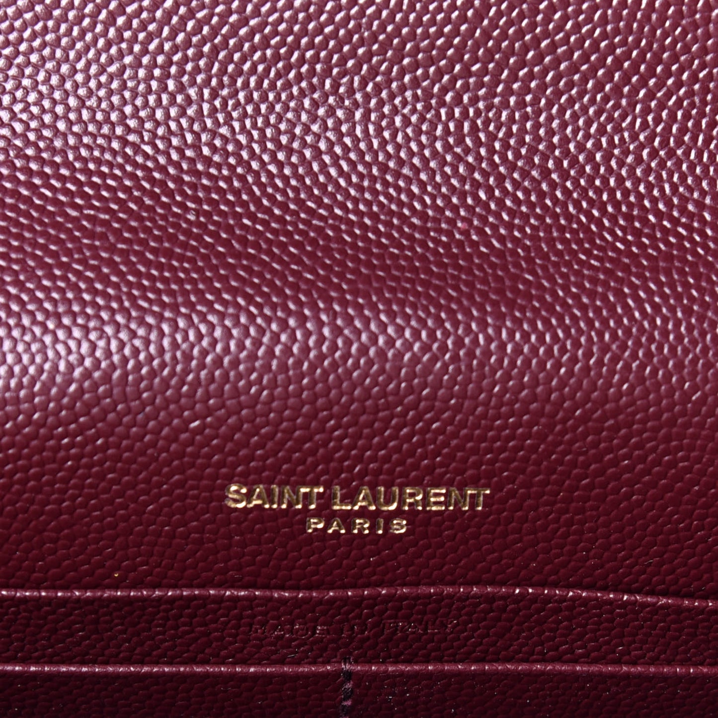 Grain De Poudre Matelasse Chevron Monogram Envelope Chain Wallet Rouge Legion