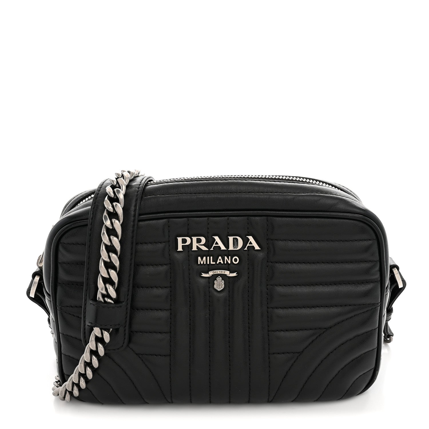 Prada Soft Calfskin Diagramme Camera Bag Black 1 of 12