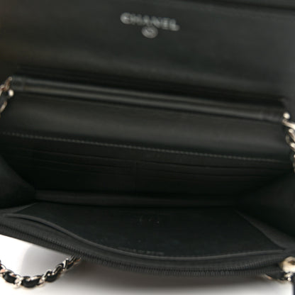Chanel Patent Quilted Wallet On Chain WOC Black 5 of 11