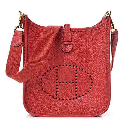 Hermes Taurillon Clemence Evelyne TPM Rouge Casaque 1 of 10