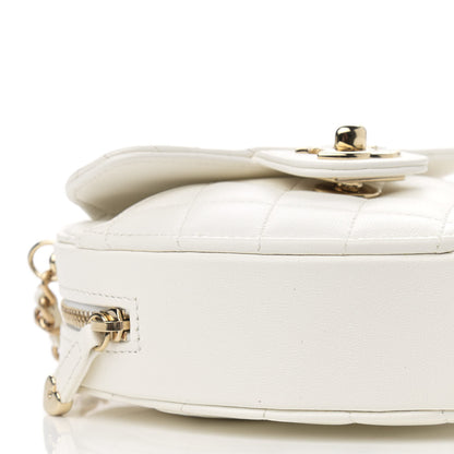Chanel Lambskin Quilted CC In Love Heart Clutch With Chain White 9 of 12