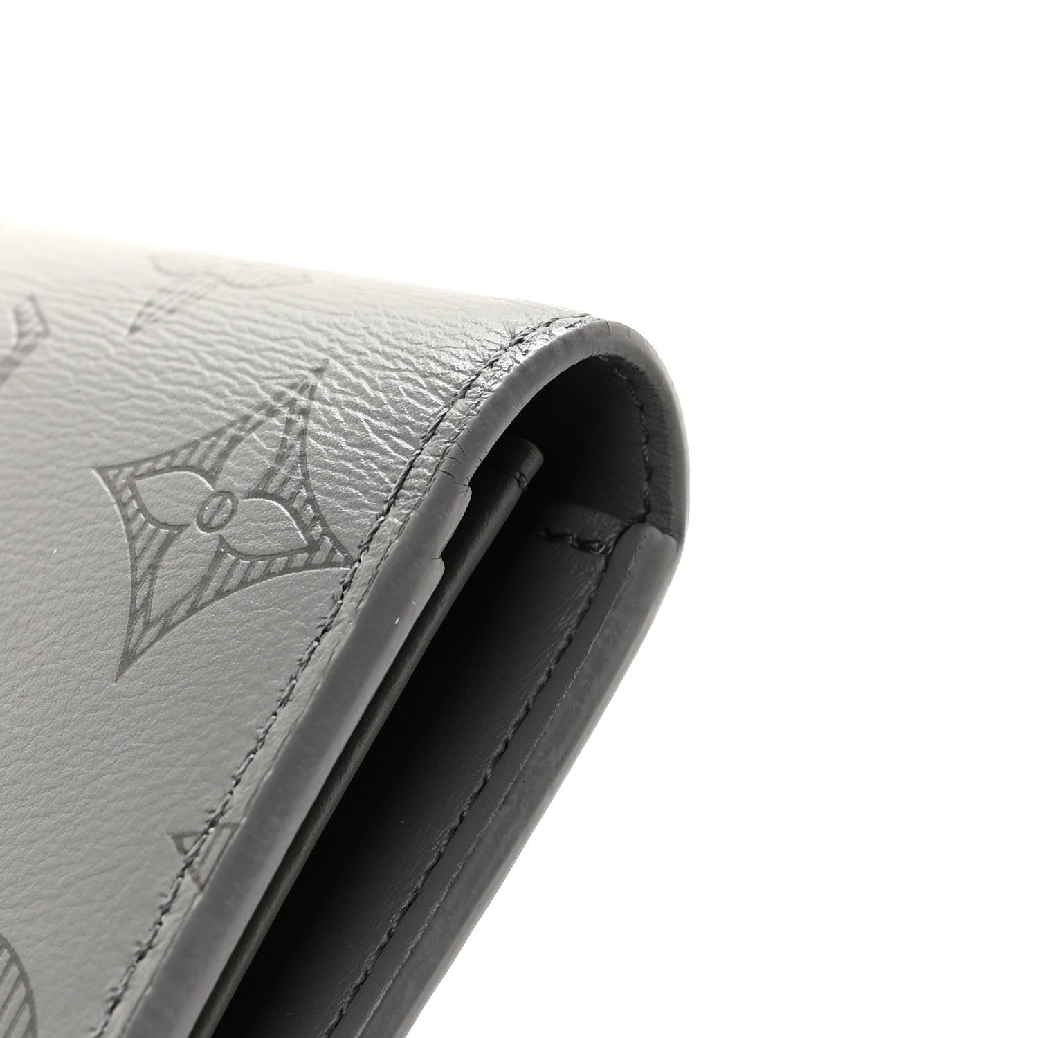 Louis Vuitton Calfskin Monogram Shadow Brazza Wallet Anthracite Gray 8 of 9