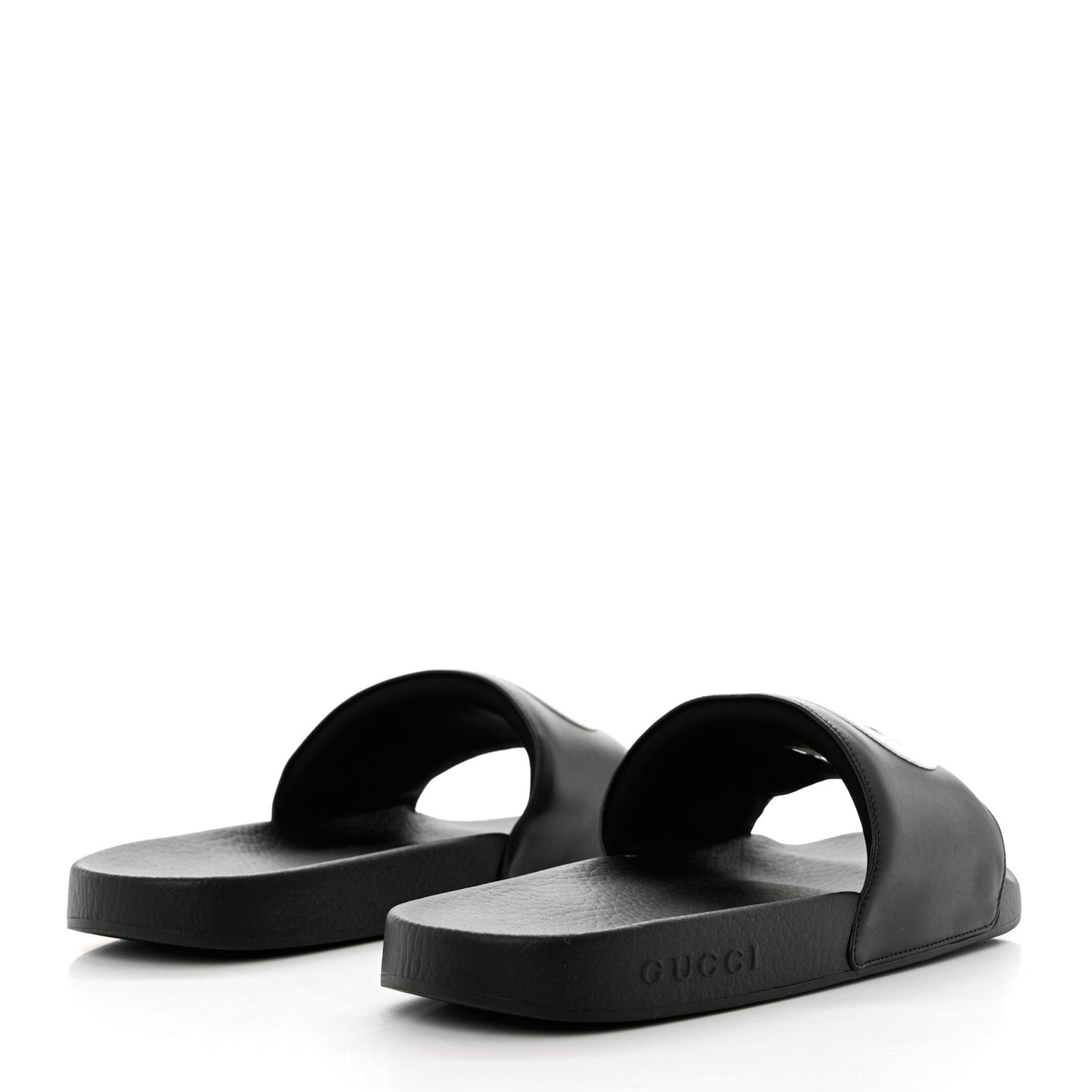Nappa Miro Soft Calfskin Interlocking G Mens Slide Sandals 9 Black White