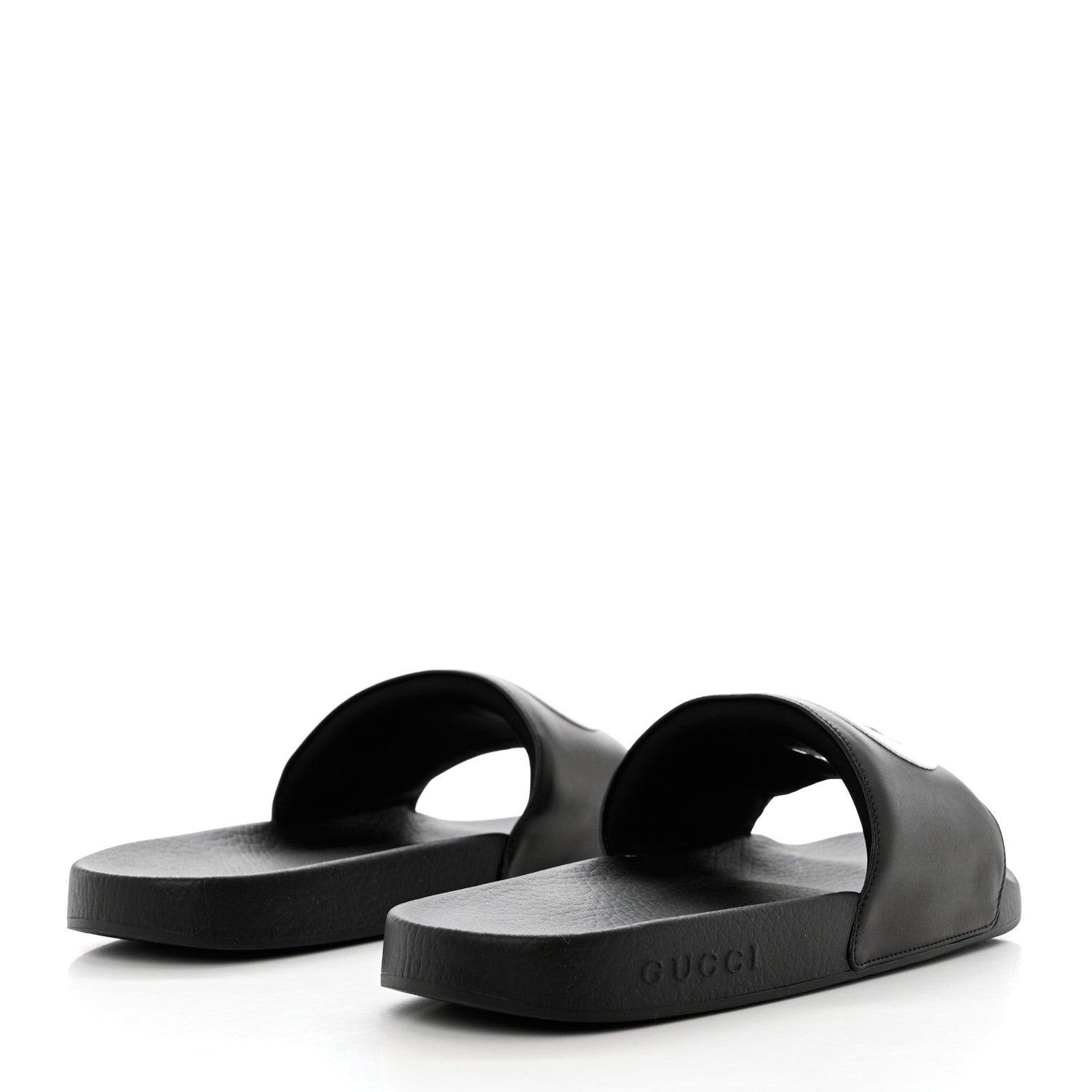 Gucci Nappa Miro Soft Calfskin Interlocking G Mens Slide Sandals 9 Black White 4 of 8