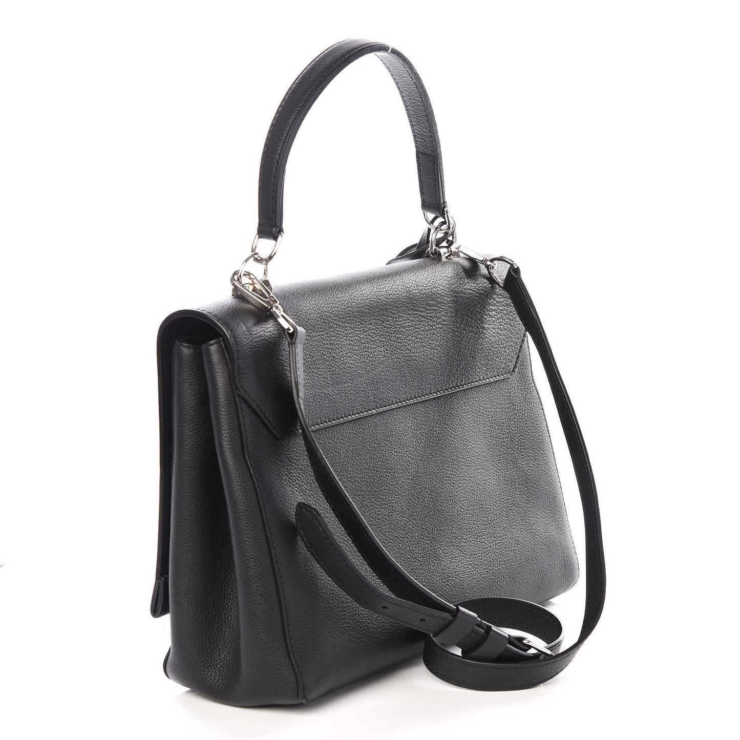 Soft Calfskin Lockme II Top Handle Black
