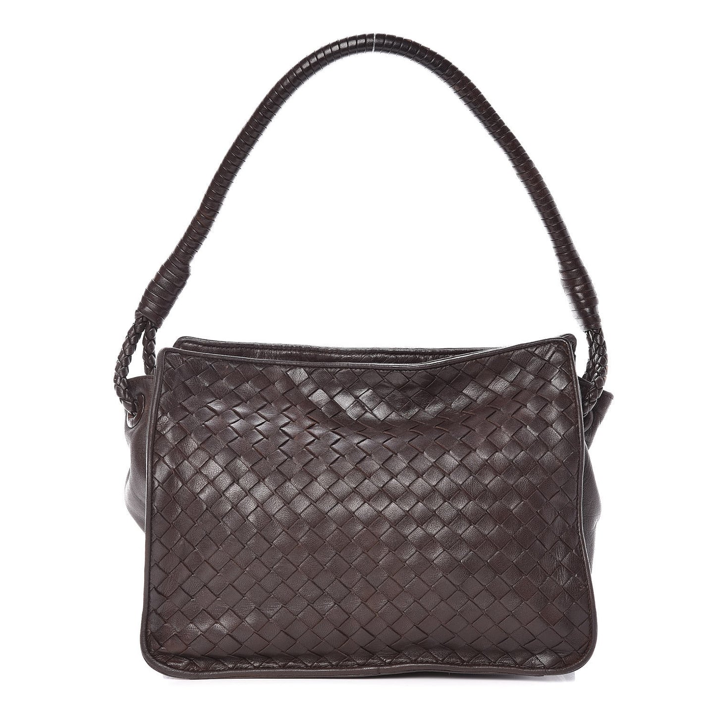 Nappa Intrecciato Shoulder Bag Ebano