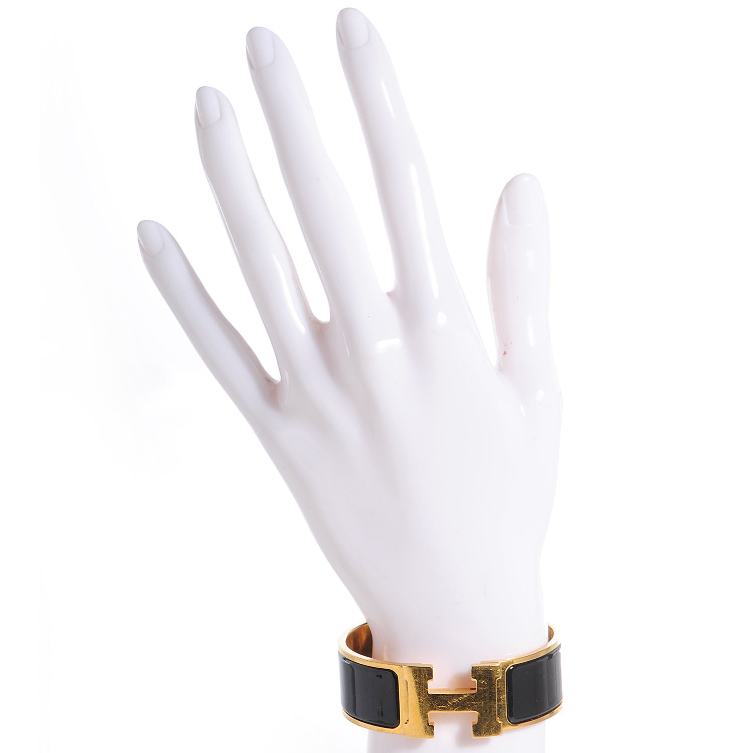 Hermes Enamel Wide Clic Clac H Bracelet PM Black 2 of 5