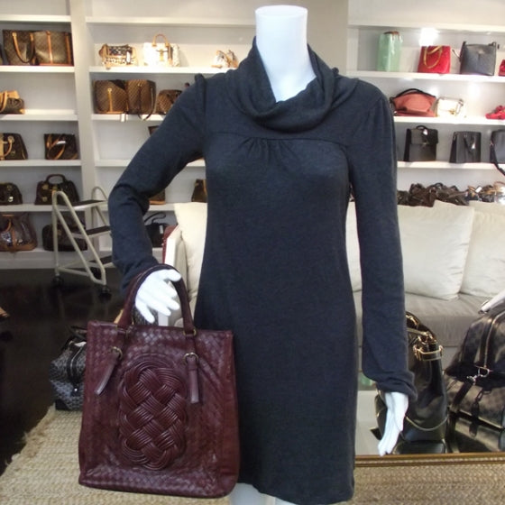 Nappa Intrecciato Tote Dark Red