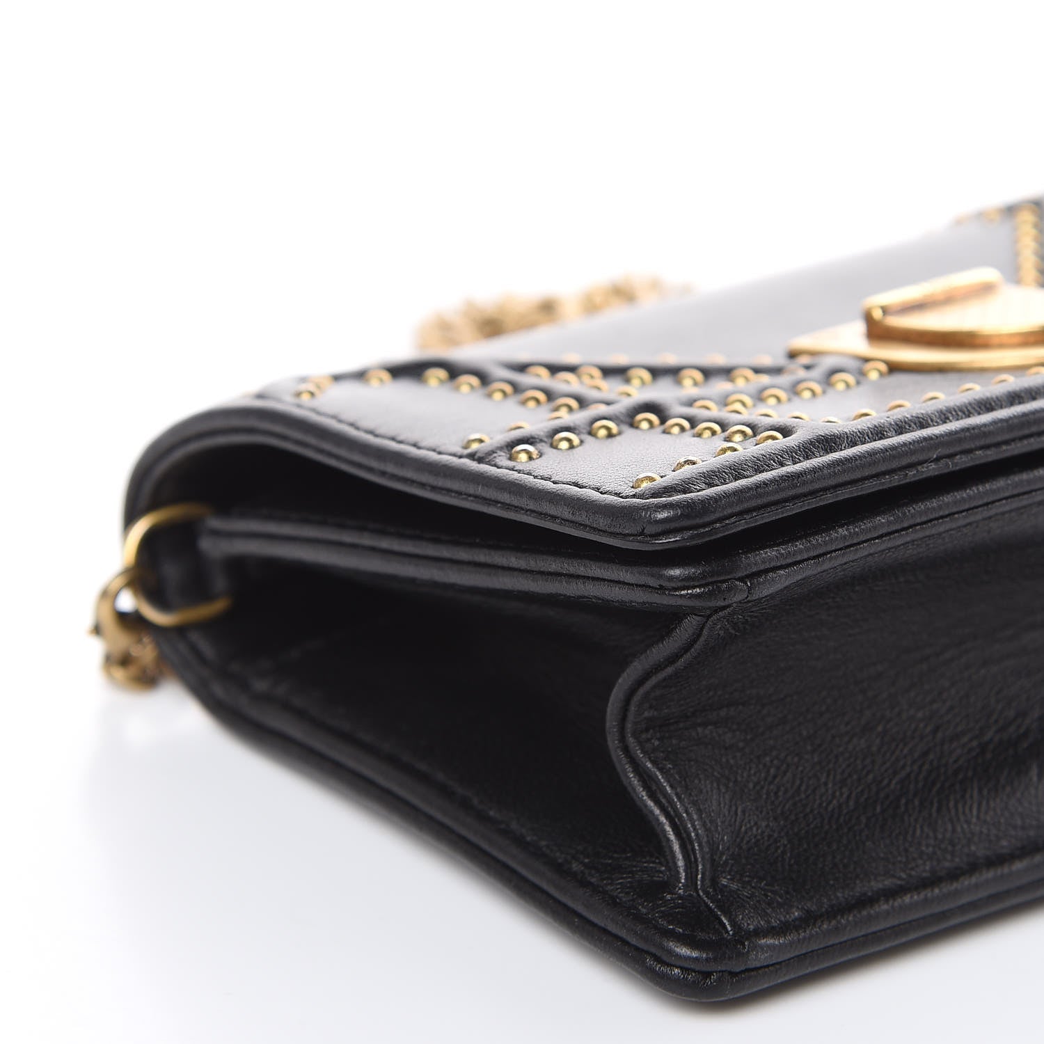Christian Dior Lambskin Studded Micro Diorama Flap Bag Black 7 of 16