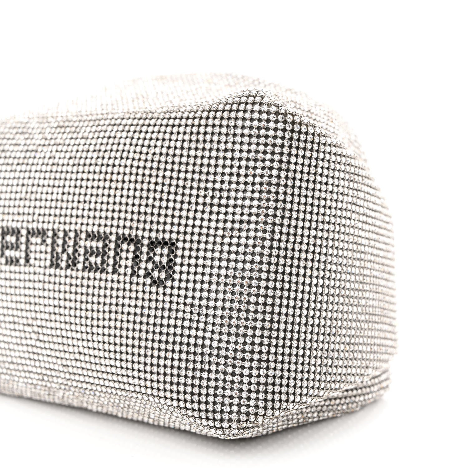 Alexander Wang Mesh Crystal Rhinestone Mini Scrunchie Clutch Black Silver 11 of 12