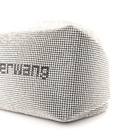 Alexander Wang Mesh Crystal Rhinestone Mini Scrunchie Clutch Black Silver 11 of 12