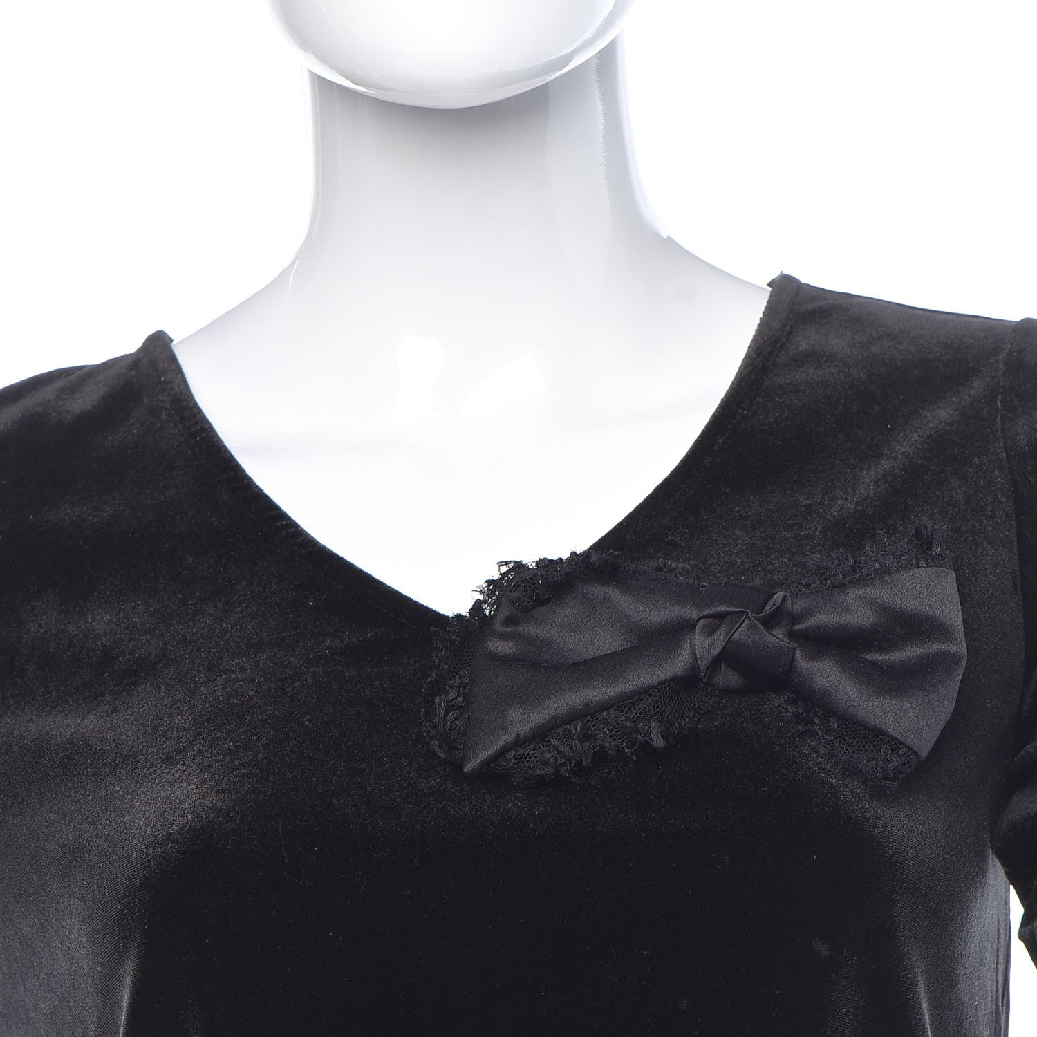 Chanel Satin Lace CC Bow Brooch Black 2 of 5