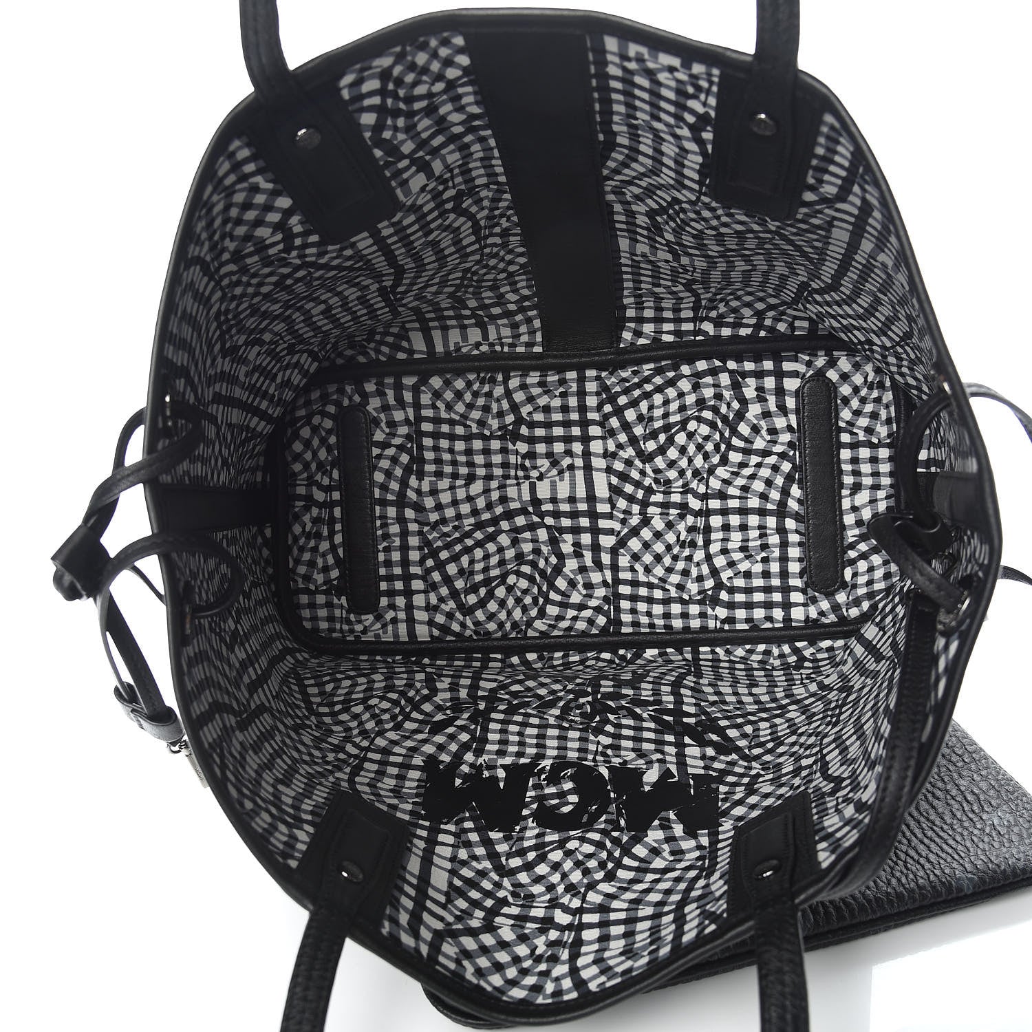 MCM Visetos Medium Liz Reversible Shopper Tote Black 9 of 14
