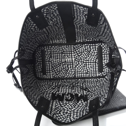 MCM Visetos Medium Liz Reversible Shopper Tote Black 9 of 14