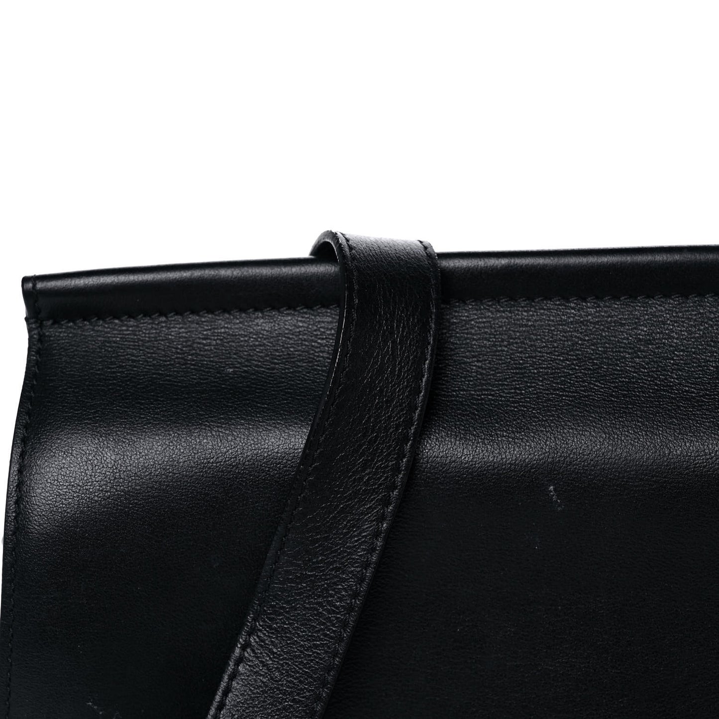 Calfskin Mini Infinity Saddle Bag Black