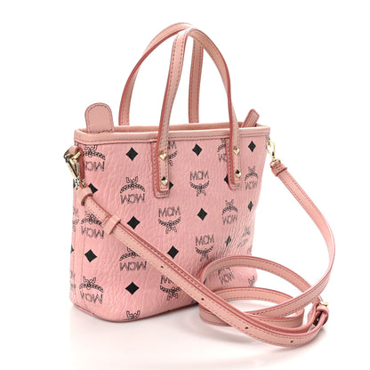MCM Visetos Mini Anya Top Zip Shopper Tote Soft Pink 2 of 9