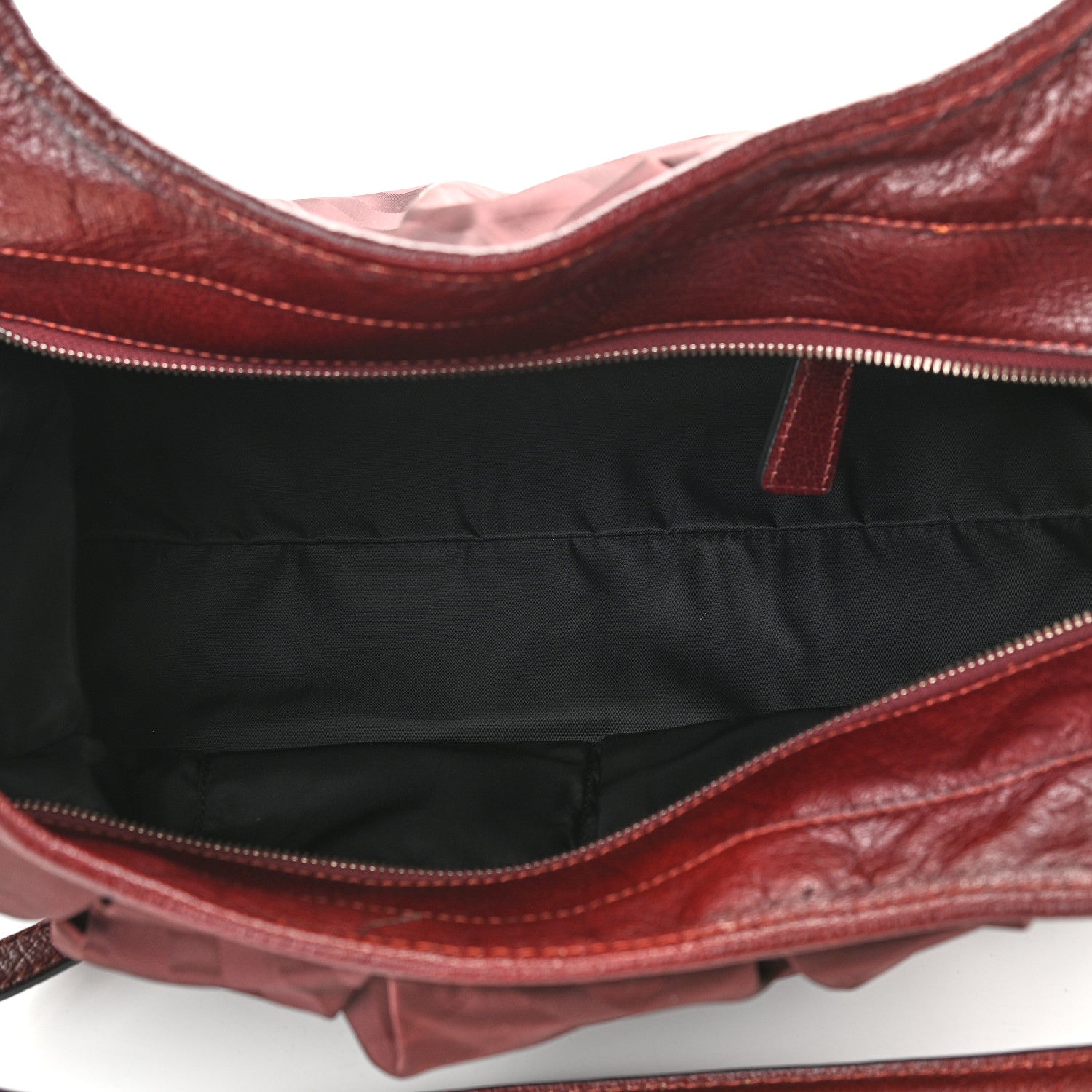 Burberry Nylon Check Tote Burgundy 5 of 11