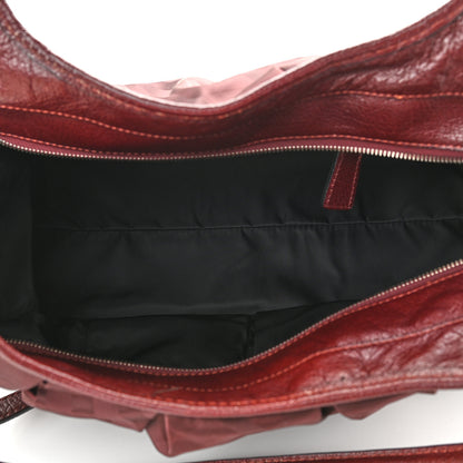 Burberry Nylon Check Tote Burgundy 5 of 11