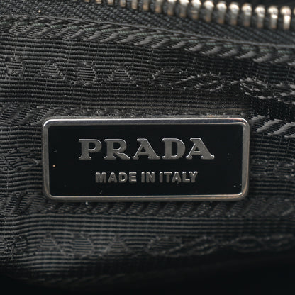 Prada Tessuto Nylon Saffiano Skull Flat Messenger Bag Black 6 of 11