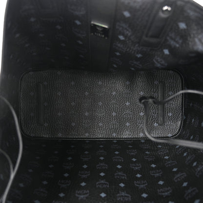 MCM Visetos Large Liz Reversible Shopper Tote Black 9 of 17